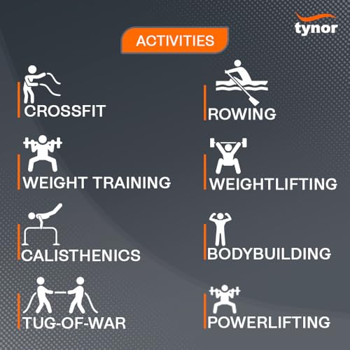 TYNOR Training Gym Gloves Padded Weight Lifting Gloves with Wrist Wrap Extra Grips Adjustable Full Palm Protection Fitness Fingerless Glove for Men & Women, Crossfit, Climbing,1 Pair - Image 3