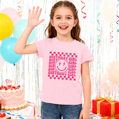 Image of YHHR Birthday Girl Shirt Tie Dye Girls Birthday Shirts 7-14 Year Kids Tops | Girls Birthday T Shirt, Cute B-Day Gifts Party Tops ,Birthday Outfits ,Letter Print Tees ,Graphic Short Sleeve Tee Tops