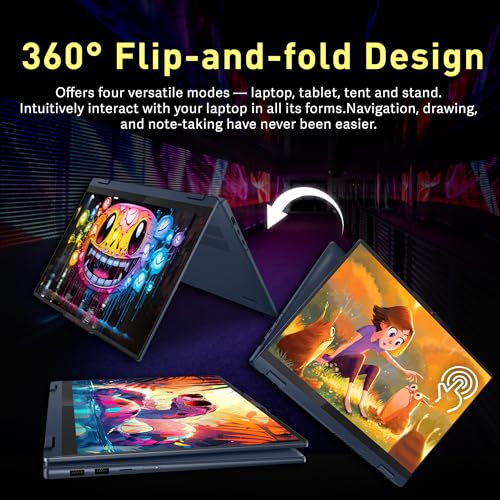 Image of Lenovo IdeaPad 5 16 inch WUXGA Touch 2-in-1 Laptop, AMD Ryzen AI 7 350, 16GB LPDDR5X, 2TB Storage (1TB SSD+1TB Docking Station), AMD Radeon 860M, Backlit Keyboard, FHD IR Camera, Win 11 Pro, Blue