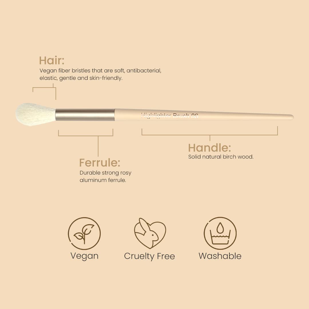 Milagro Beauty Powder & Liquid Highlighter Brush 06, for Cheekbones, Nose, Temples, Cupid’S Bow & Undereye Setting Powder 2