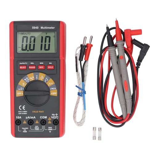 Fafeicy Multímetro Digital Ohm Volt Amp Tester Medidor de Capacitancia de Resistencia de Corriente de Voltaje con Funda de Goma Antideslizante que Absorbe los Golpes para Diagnóstico