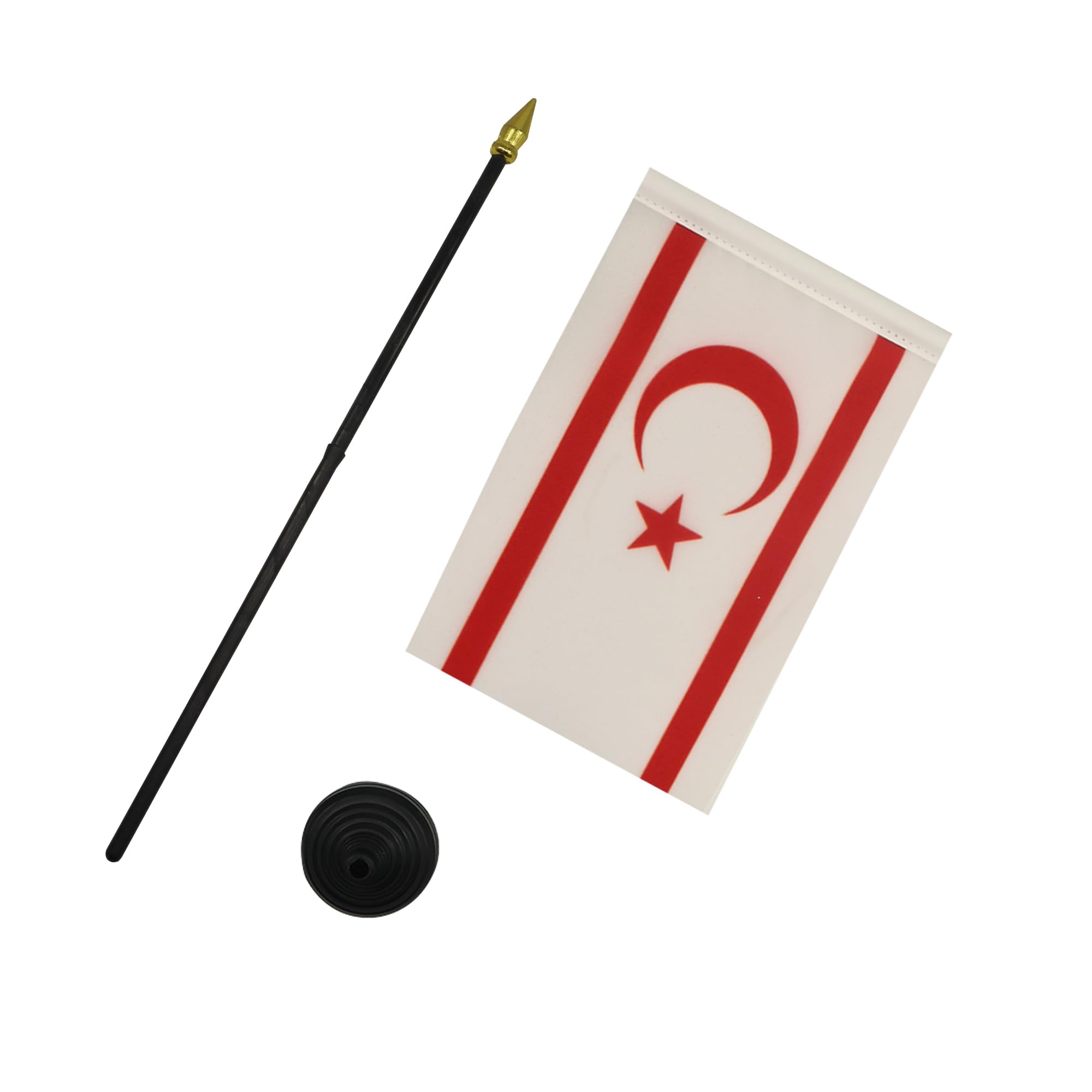 AZ FLAG, Northern Cyprus Table Flag 4'' x 6'', Cypriot Mini Desk Flag 100% Polyester 15 x 10 cm - Image 3