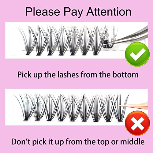 Image of Eyelash Clusters LAUBESS Lash Clusters Individual Lashes Cluster Eyelash Extensions DIY at Home Waterproof Cluster Lashes (20D-D-Mix9-16)