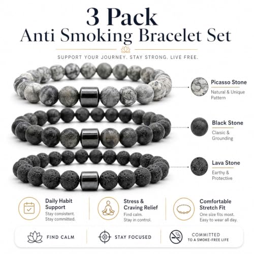 Pulsera para dejar de fumar ajustable, set de 3 unidades miniatura 5