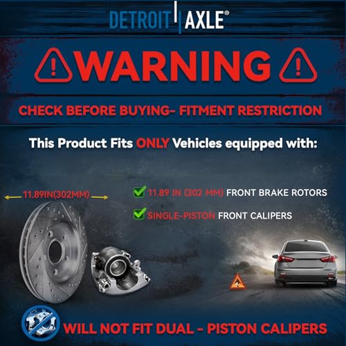 Image of Detroit Axle - Front Brake Kit for Dodge Grand Caravan, VolksWagen Routan