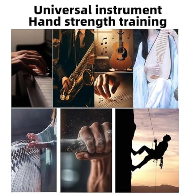 Finger Strengthener, Nalu Hand Grip Trainer Exerciser for Piano, Guitar, Bass, Ukulele Players, Plastic Material, Lightweight and Portable - Improve Finger Flexibility, Strength,1 Pack (Black+Gray)