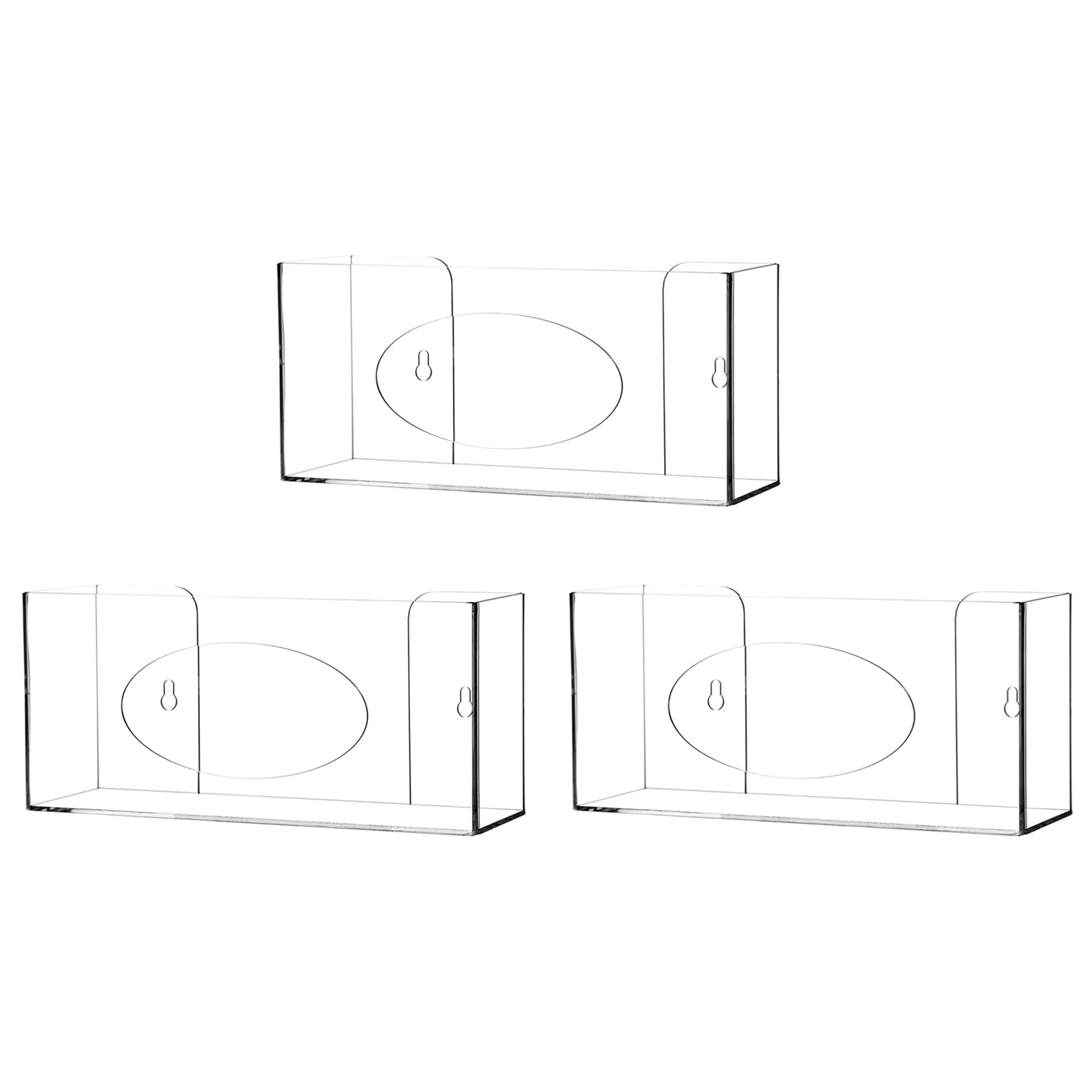 Hndhbfgrt 3X Glove Box Holder Glove Dispenser Wall Mount, Acrylic Gloves Dispenser Clear Disposable Glove Holder Glove Rack