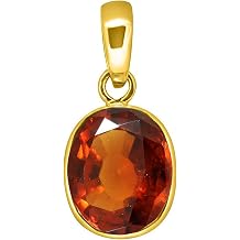 Natural Hesonite Garnet Pendant A-Grade 11.25 Ratti 10.75 Carat A+ Quality Women Men Gold Plated Metal, Garnet, Gold Plated Metal, Garnet