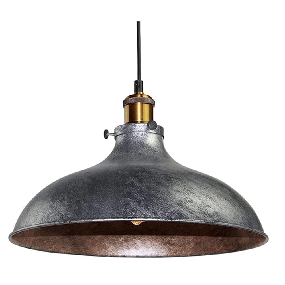 Suspension moderne en fer forgé antique noir et douille E27 laiton rétro