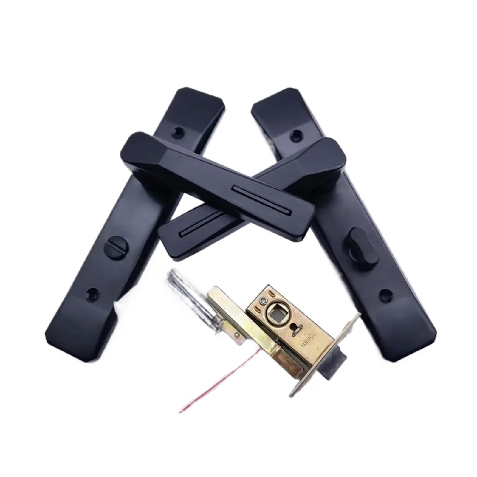 Keyless Bathroom Door Handle Lock, Thickened Metal Single Tongue Security Lock, Household Hardware for Bath Room(35 Locking tab)