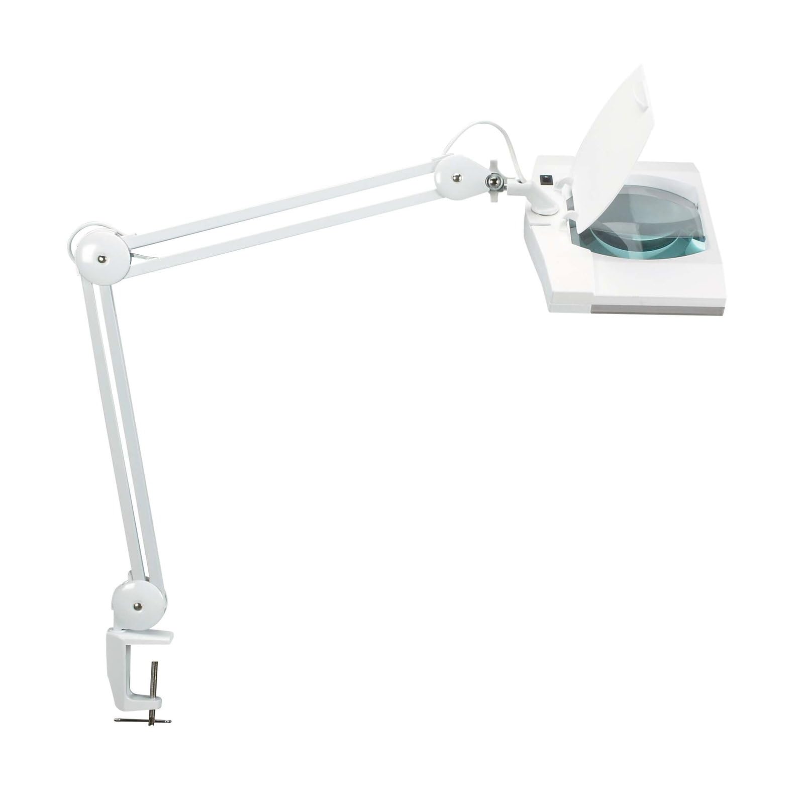 MAUL Lampe loupe LED MAULvitrum blanche à pince pour précision