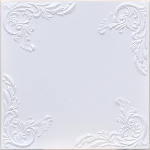 Antique Ceilings Styrofoam Ceiling Tiles 8pc Pack - Marseille White