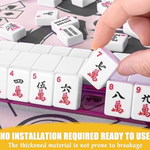 DAMAH Mahjong Racks with Pushers, All-in-One Mahjong Tile Pushers and Racks 4-Piece Set American Mahjong Accessories, Multi Color by DAMAH - Image 6