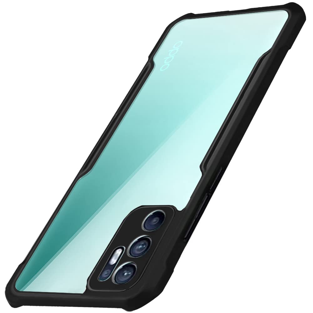 WOW IMAGINE Shock Proof Clear Protective Back Case for Oppo Reno 6 5G - AirEDGE Technology | 360 Degree Camera Protection | Transparent Hybrid Back Case Mobile Cover - Black (B09J2MTKKB) Amazon Price History, Amazon Price Tracker