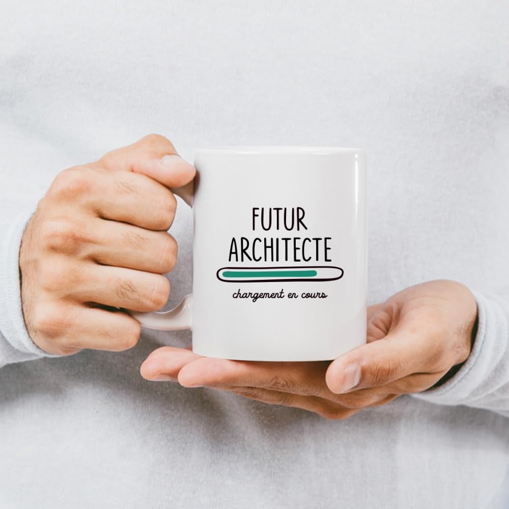 Quotedazur Café-Croissant - Mug Personnalisé Tasse Cadeau Homme Noël Futur Agriculteur Chargement En Cours - Blanc/Céramique