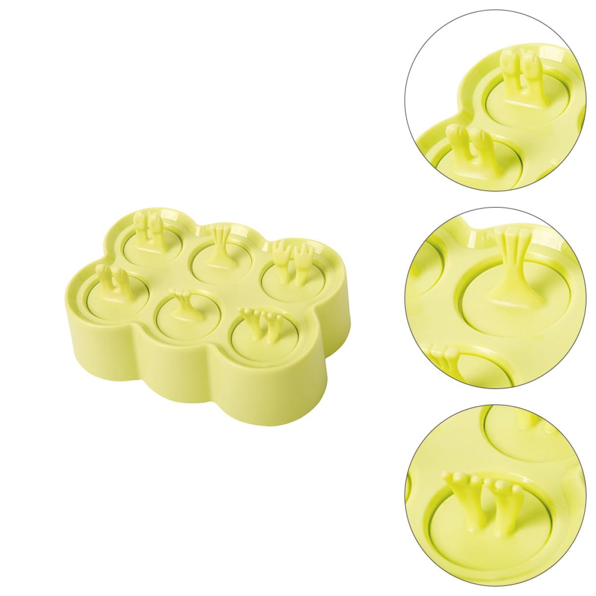 iplusmile 4 ensembles Moules à Glace Silicone Réutilisables Moules à Bâtonnets DIY pour Glaces Pudding Bonbons Résistants Froid Faciles à Démouler avec Poignées Ergonomiques pour
