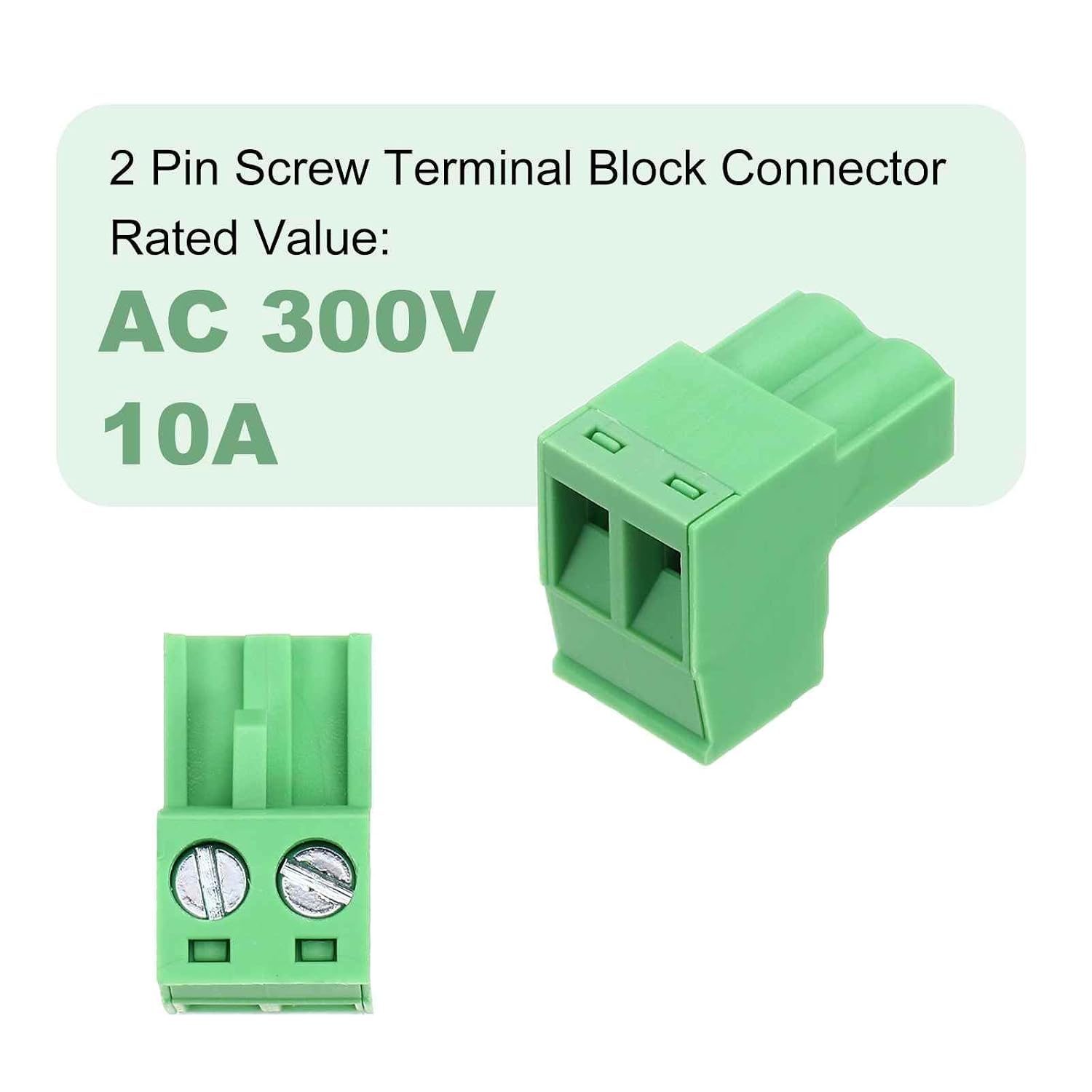 MECCANIXITY 10PCS 2-Pin PCB Mount Screw Terminal Block Connectors 5.08mm/0.2inch Pitch Circuit Board Connectors for Home Appliances, Industrial Projects image 5