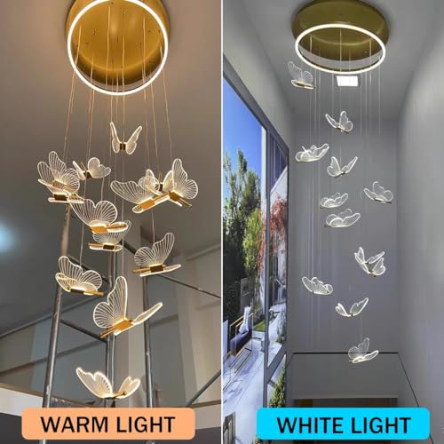 Lustre LED moderne réglable suspension papillon acrylique salon - 7