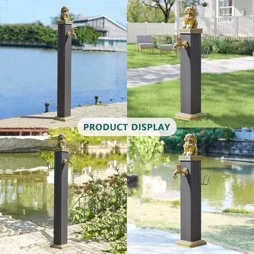 Colonna d'Acqua Verticale autoportante per Giardino Esterno con Rubinetto, Rubinetto da Pavimento, Supporto per Tubo da Giardino, palo di Raccordo per irrigazione