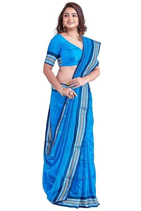 Image of Sambalpuri Handloom Saree Women's Cotton Saree Odisha Handloom Handmade Pure Cotton Khandua Natural Cotton Ikat Sambalpuri Saree For Women Ikat Handloom Saree For Women