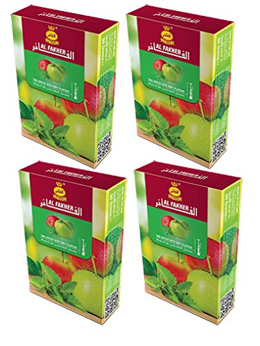 Al Fakher  Tabaco 2 x 200 g paquetes Herbal Shisha Doble Apple sabor para cachimba Huka