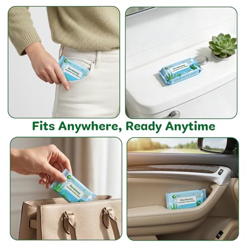 Image of Flushable Travel Wipes with Aloe Vera, 99% Water Moisturizing Mini Wet Wipes for Sensitive Skin, Unscented Pocket Wipes for On The Go Travel Essentials, Total 144 Count (24 Packs of 6)