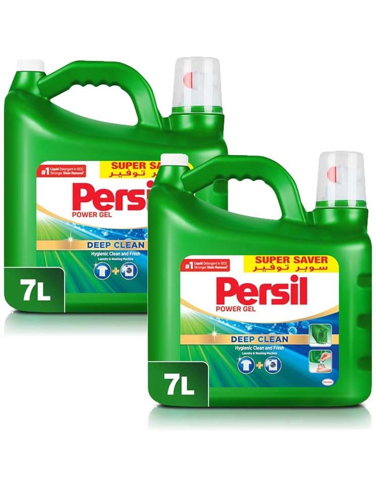 Persil Power Gel Liquid Laundry Detergent For All Washing Machines - 7 Litres, With 2X Power Vs Powder, Deep Clean Technology For Perfect Cleanliness And Long-Lasting Freshness (PACK OF 2)