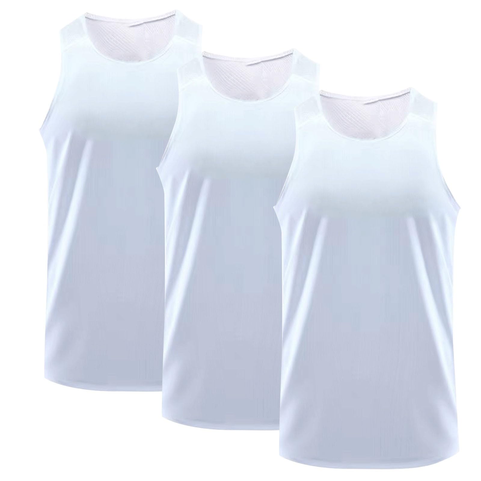 CHUNOTU - Paquete de 3 camisetas sin mangas para hombre, secado rápido, transpirables, atléticas, para entrenamiento, correr, verano, camiseta sin mangas