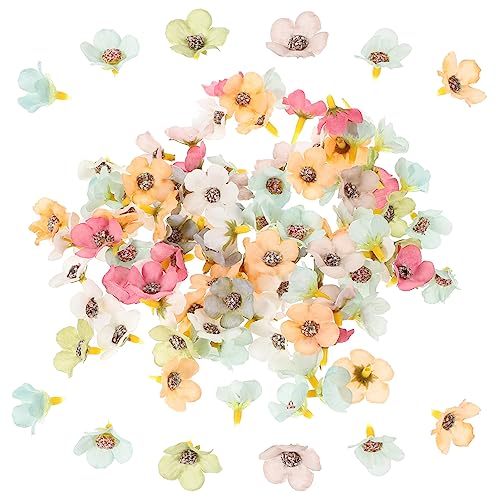 Holibanna 100Piezas Cabezas de Flores Artificiales Multicolores para Decoración DIY de Seda Sintética para Bodas Fiestas y Manualidades