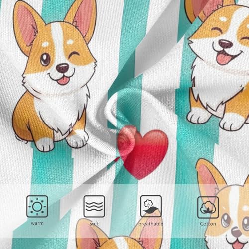 Cute Dogs Aqua White Toddler Underwear Girls, Girls Cotton Underwear, 2T–8 Years3