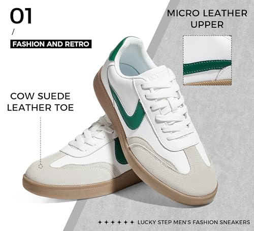 LUCKY STEP Men's Fashion Sneakers Retro Casual Breathable Walking Shoes Classic Comfort Stylish Running Trainers2