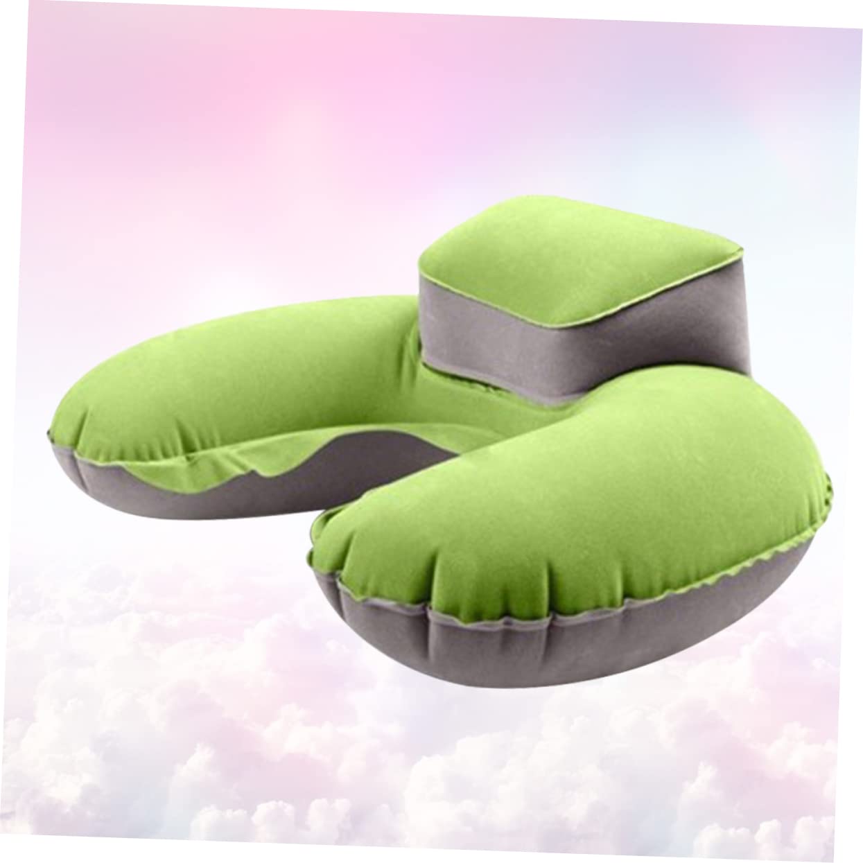 IWOWHERO Travel Pillow u Shape Inflatable Memory Foam Pillow for Sleeping for Outdoor Use