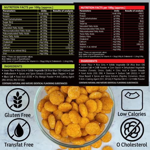 Image of Proseed Jowar Puffs (Pani Puri & Tangy Tomato) | 150g x 2 Packs (Total 300g) | Slow Roasted & 100% Veg | No Refined Flour, Sugar & Trans-Fat | Gluten Free | No Palm Oil | Healthy Millet Snacks