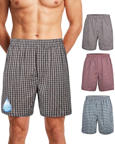 AKVSOPS Incontinence Underwear for Men – Washable Leak Proof Boxer Briefs Looks Like Beach Shorts, 100ml Absorbency Men's Leakproof Underwear for Urinary Leakage, Elderly Bladder Control 3 Pack/L
