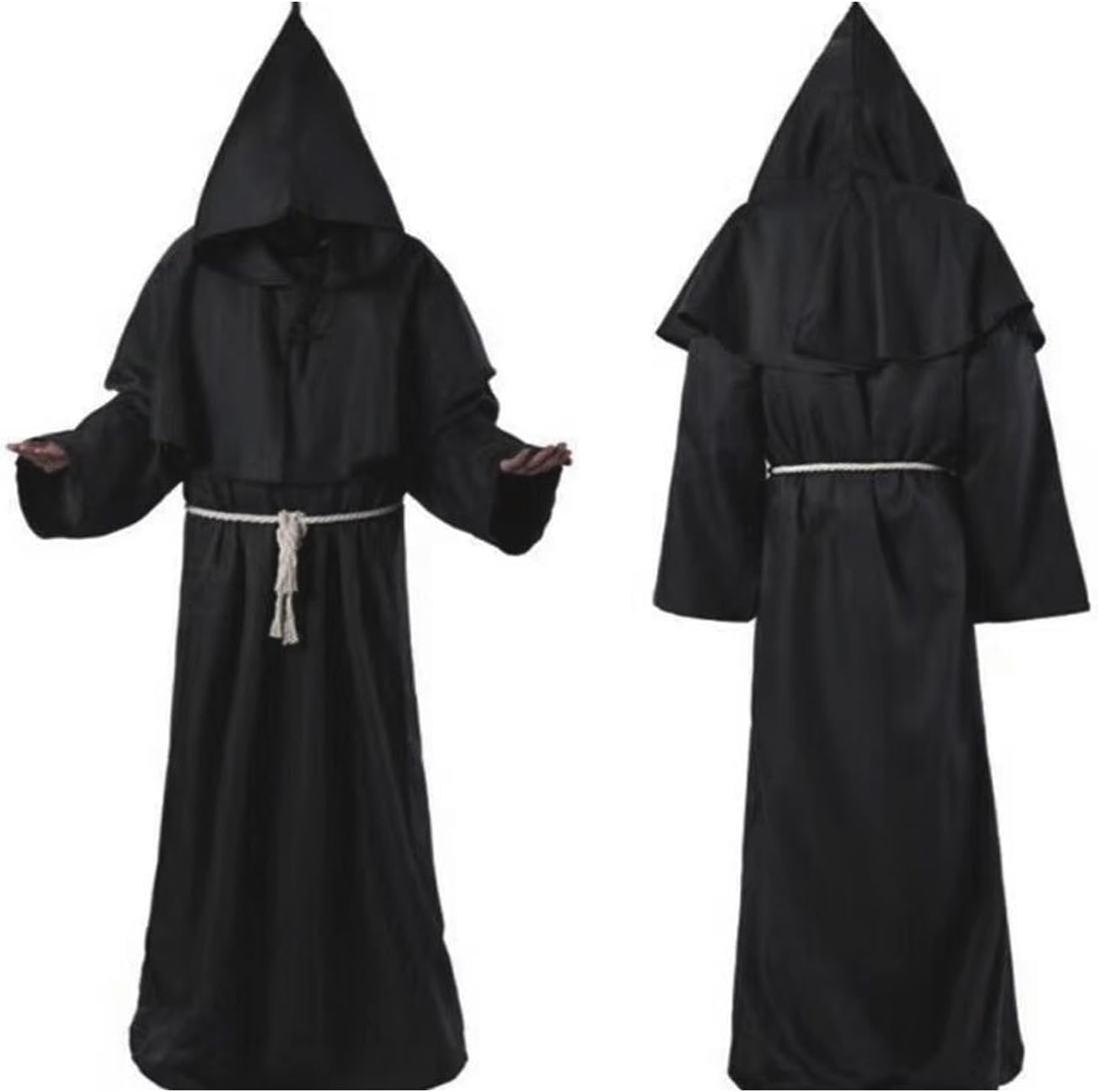 Medieval Wizard Tunic Robe Monk Cloak Cape Renaissance Priest Robe for Halloween, Dressing Up Party