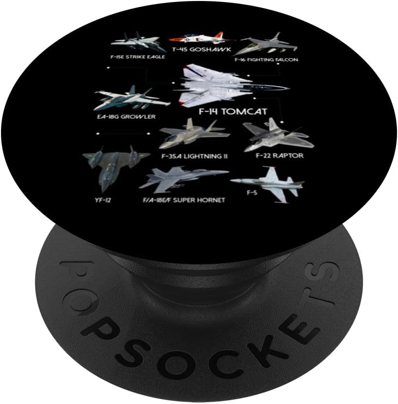 American Fighters Jets Funny Plane Aviation Enthusiasts PopSockets Adhesive PopGrip