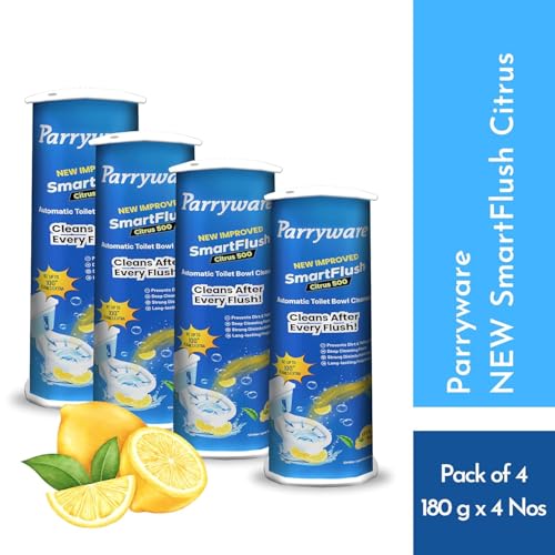 Image of Parryware SmartFlush In-Cistern Automatic Toilet Bowl Cleaner - Citrus 500 I Lasts upto 600* Flushes | 99.9% Disinfection | Cleans after every flushes | FCSF0103 (PACK OF 4)
