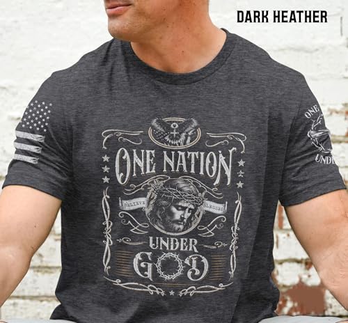 One Nation Under God Christian Tshirts, Christian Shirts for Men, Bible Shirts for Men, Patriotic Shirts for Men 23