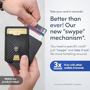 TRAVANDO Swype Slim Wallet for Men Metal RFID Blocking Mens Wallet Card Case TRAVANDO Swype Slim Wallet for Men Metal RFID Blocking Mens Wallet Card Case