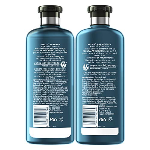 Herbal Essences bio:renew Argan Oil of Morocco CONDITIONER, 400ml | No Parabens No Colourants & Herbal Essences bio:renew Argan Oil of Morocco SHAMPOO, 400ml