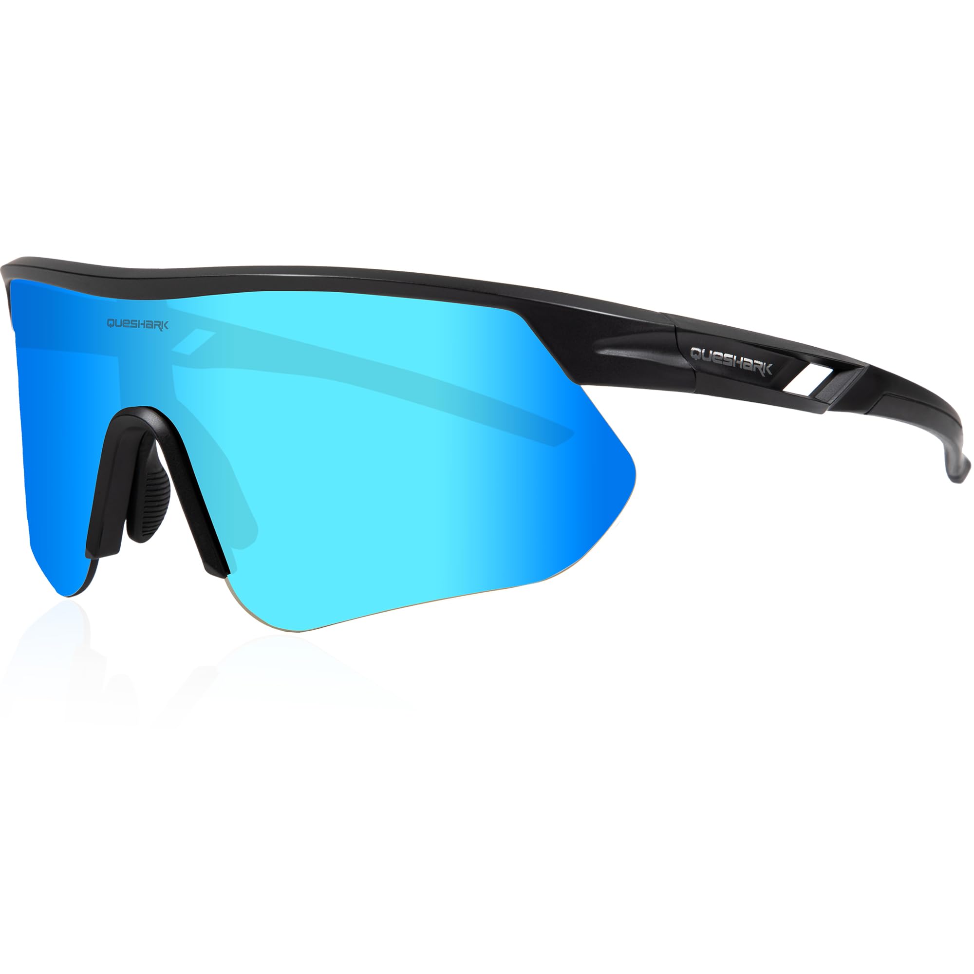 Queshark Occhiali Ciclismo, Occhiali Running Uomo Donna, Occhiali Veloci, TR90 Telaio & Protezione UV400, Occhiali da Sole Sportivi per Ciclismo Corsa Pesca Baseball Sci