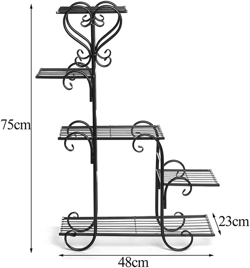 Balcony Flower Pot Shelf Multi-layer Indoor Living Room Rack Pot Rack Five-layer Plant Stand(Bronze)