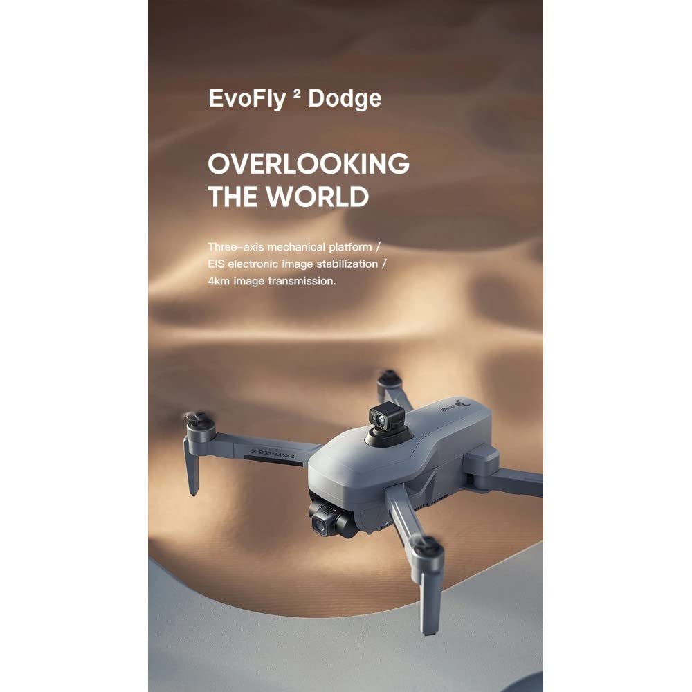 LUXWALLET EvoFly ² Dodge - 45 km/h - 4K GPS Drone - 4KM - Unikanie przeszkód - 5Ghz WiFi - Gimbal 3-osiowa kamera - Micro SD - Professional