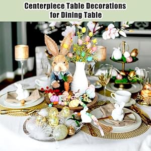 Trayincluded16pcseasterdaydecorsetbunnyfigurineartificialspringflowerseggsornamentsbeadgarlandtabledecorationswithtrayrusticfarmhousecenterpiecefortablehomeblue Urban Country Home Decor Tray included 16 pcs easter day decor set bunny figurine artificial spring flowers eggs ornaments bead garland table decorations with tray rustic farmhouse centerpiece for table home blue urban country home decor