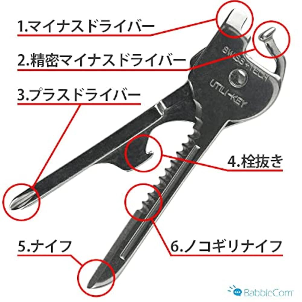 Amazon.co.jp: BabbleCom 鍵型 マルチツール 6種 ナイフ