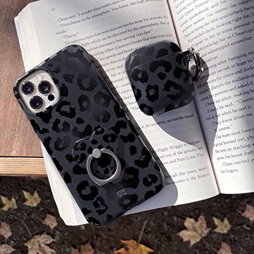 Image of Velvet Caviar Cell Phone Ring Holder - Finger Ring & Stand - Improves Phone Grip Compatible with iPhone, Galaxy, Most Smartphones (Black Leopard)