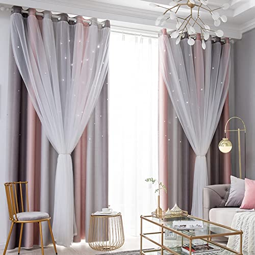 Lanqinglv Girls Curtains with Sheer Net - Image 3