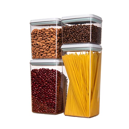 Vhorate Vorratsdosen Set Aufbewahrungsboxen 8er Set Aufbewahrung Luftdichte Aufbewahrungsdose Food Storage Container Frischhaltedose für Protein-Pulver Küchendosen stapelbar Knopfdruck (8er Set) Cover