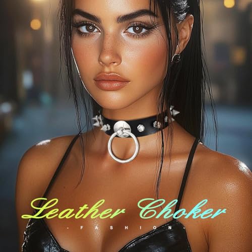 ACEDRE Spiked Leather Choker Black Studded O Ring Goth Collar for Women and Men3