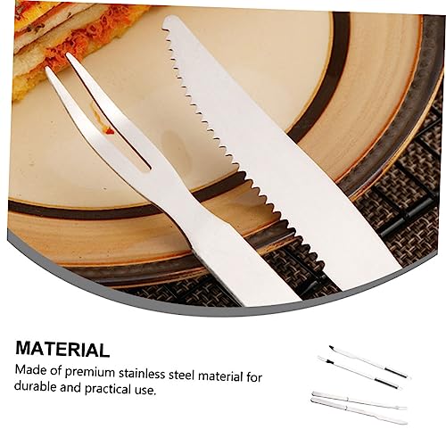 Set de 2 utensilios para barbacoa BESPORTBLE acero inoxidable miniatura 7